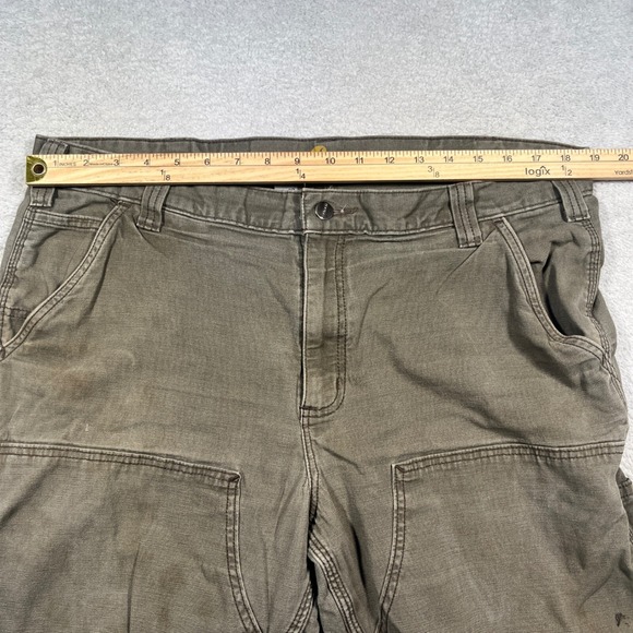 Carhartt Relaxed Fit Carpenter Pants Double Knee Workwear Olive 38x30 Distressed - Picture 8 of 9